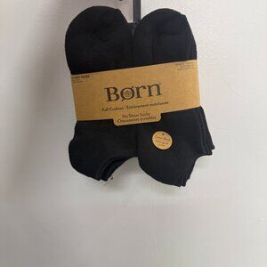 NWT Born Women's Full Cushion Black No Show Socks 10pc Shoe Sz 4-10 BO32268WW TJ